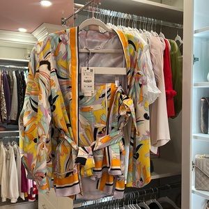 ZARA set- kimono wrap w skirt/skort S NWT (top)